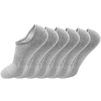 Mumoo Bear Men's Low Cut Ankle Non-Slip Socks for Mens, Grey - Pack of 6