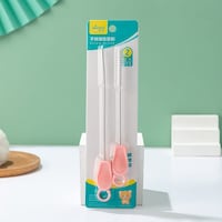Mumoo Bear Straw Cleaner Brush, Pink - Pack of 2