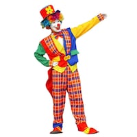 Picture of Mumoo Bear Unisex Adult Clown Costume with Wigs & Mask for Parties, S, 165-175cm