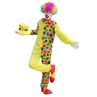 Picture of Mumoo Bear Unisex Adult Clown Costume with Wigs & Mask for Parties, M, 175-190cm