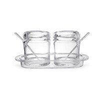 Picture of Generic Polycarbonate Condiment Jar With Spoons Pair, Clear