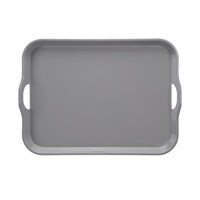 Picture of Vague Melamine Rectangle Shape Tray With Handle, 20.5inch, Pearl Grey