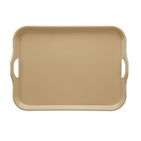 Picture of Vague Melamine Rectangle Shape Tray With Handle, 20.5inch, Grain Brown