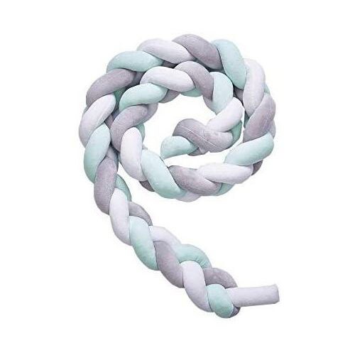 Braided Crib Bumpers Knot Cushioned Pillow for Babies, 2m