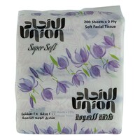 Picture of Union 2 Ply Super Soft Facial Tissue, 200 Sheet, Pack of 18, Carton