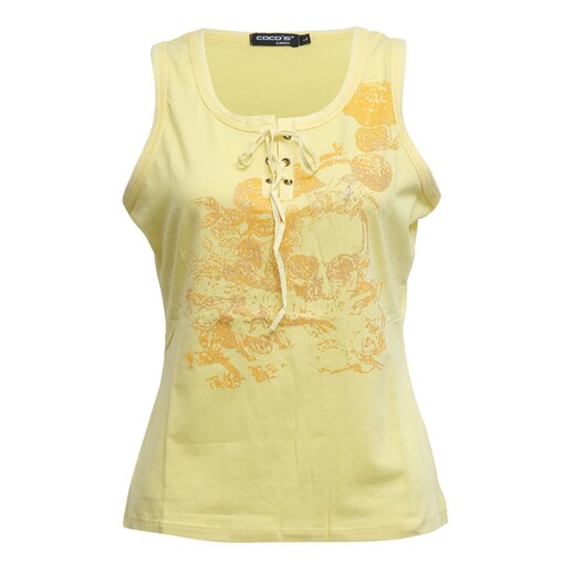 Women's Sleeveless Blouse with Neck Tie, Yellow - Carton of 24 Pcs Online Shopping