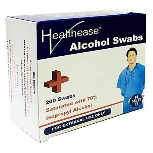 Healthease Saturated Cleansing Alcohol Swabs, 200 Sachets