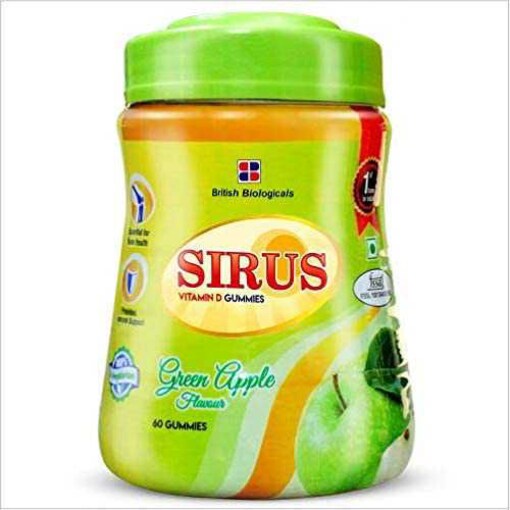 Sirus Green Apple Vitamin D Gummies, 60 Gummies Online Shopping