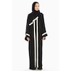 Nukhbaa White and Black Strip Abaya, SQ292A Online Shopping