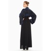 Nukhbaa Navy Blue and Black Self Embroidered Abaya, SQ294A Online Shopping