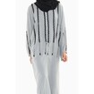 Nukhbaa Grey and Black Self Embroidered Abaya, SQ299A Online Shopping