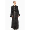 Nukhbaa Black and Cream Double Layer Self Printed Abaya, SQ296A Online Shopping