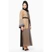 Picture of Nukhbaa Beige and Grey Knitted Fabric Abaya With Black Nida, SQ2A