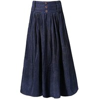 Picture of Hybella Women's Denim High Waist A-Line Skirt, Blue, Medium, Carton of 400pcs