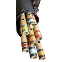 Picture of Pranav Flutes Indian Bamboo Flute Set, Beige