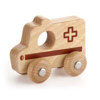Picture of Viga Toys Wooden Grab - Push Ambulance