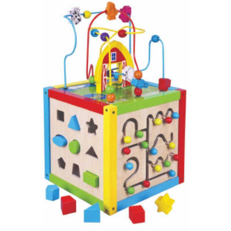 Viga Toys Wooden 5 In 1 Toy Cube