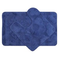 Picture of Lushomes Ultra Soft Large Bathmat and Contour, Ultramarine, Set of 2