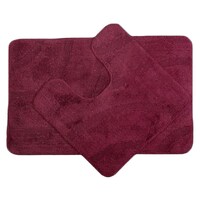 Picture of Lushomes Ultra Soft Large Bathmat and Contour, Deep Purple, Set of 2