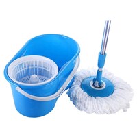 Picture of Kumaka Portable 360 Degree Dry Bucket Mop, KMK-BMDB, Dark Blue