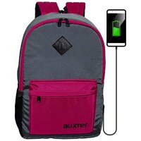 Picture of Auxter Laptop Backpack with USB Charging Port, Grey & Pink