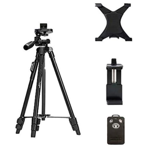 Techlife Aluminum Alloy Tripod Stand with Bluetooth Shutter Remote, Black Online Shopping