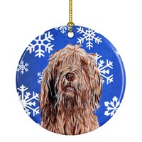 Picture of Otterhound Winter Snowflakes Ceramic Ornament