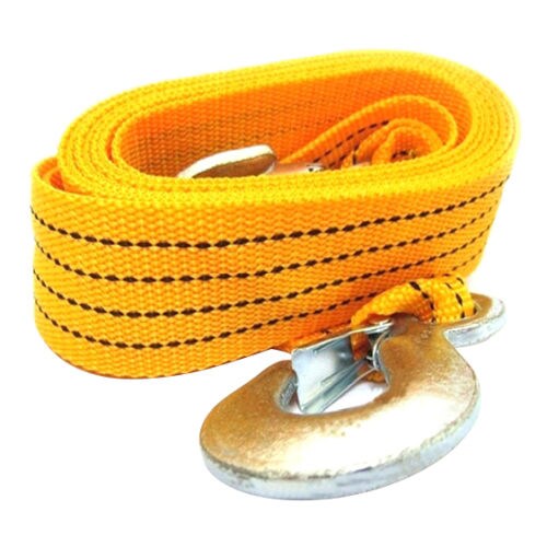 Feelitson Nylon Straps Towing Rope with Self Locking Hooks 3 Ton, 2.65m