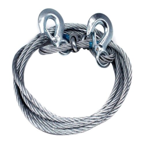 Feelitson Steel Towing Rope Cable Wire 6mm Heavy Duty, Silver, 4m