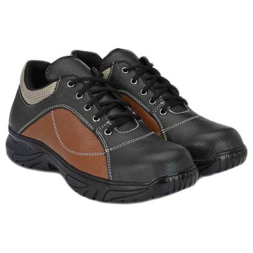 Aegon Thunder Men's Leather Water Resistant Safety Shoe, Black/Brown