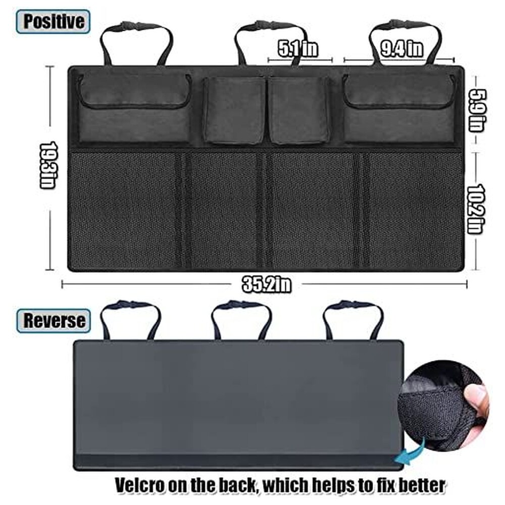 Eyuvaa Backseat Hanging Car Trunk Organizer With 8 Pockets, Black