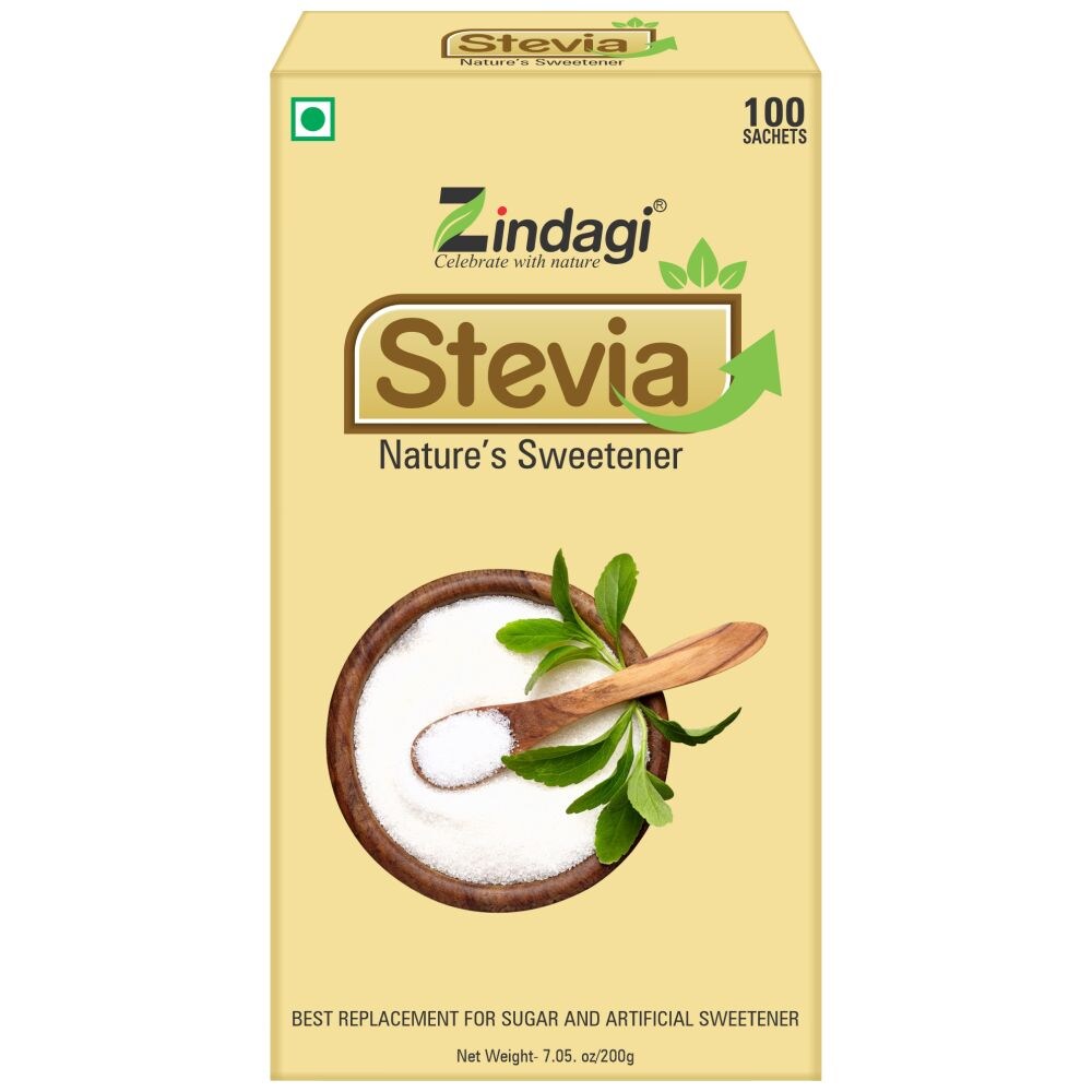Zindagi Stevia Natural Sweetener, 100 Sachets