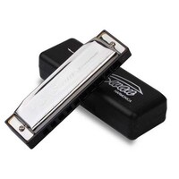 Picture of Swan 10 Hole Harmonica Key Of C Blues Harp With Case, Silver