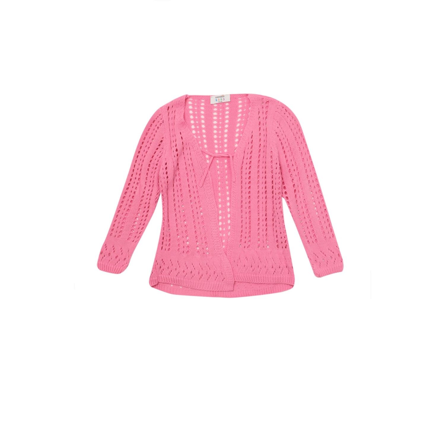 Trendyol Pink Jacquard Girls Knitwear Cardigan