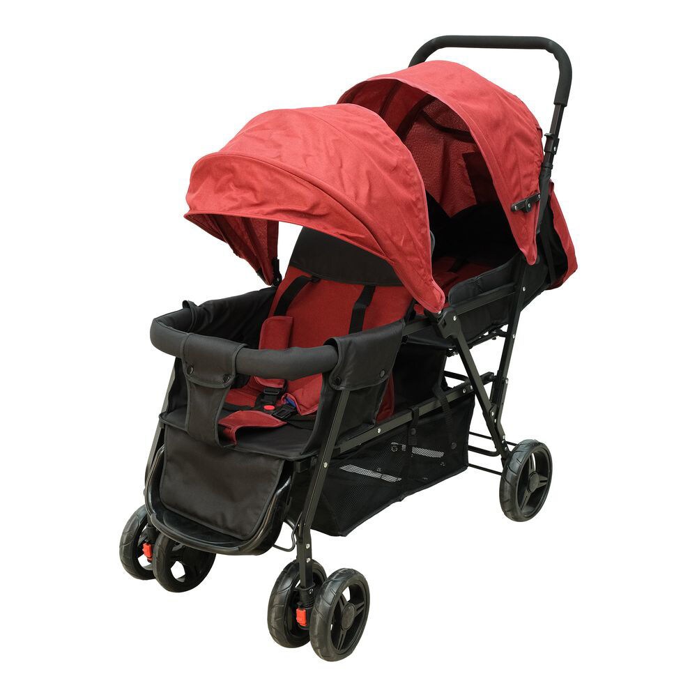 Golden Baby Multi-Functional Twin Stroller, Wine Red