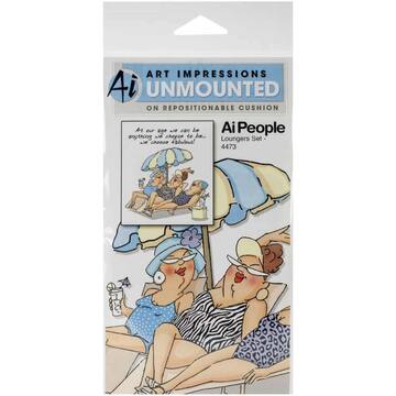 Picture of Art Impressions People Cling Rubber Stamp, Lounge, 7"X 4"