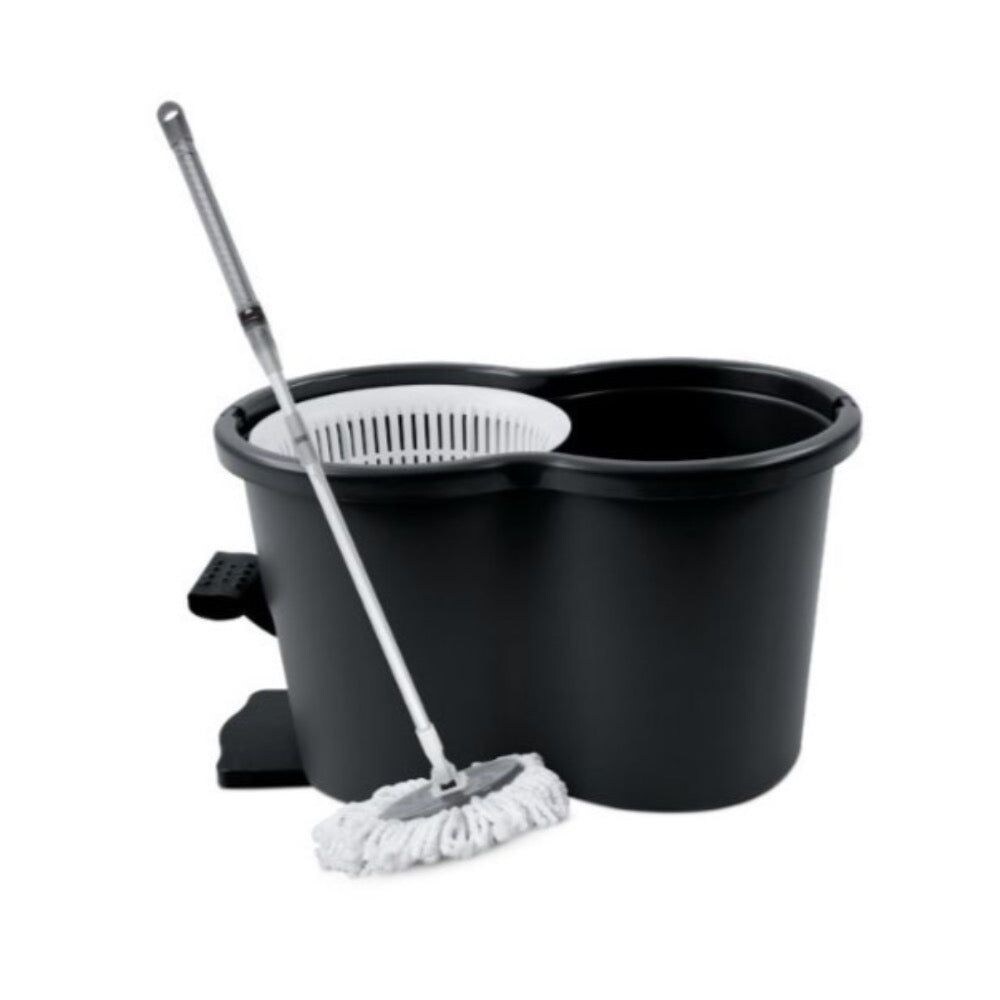 Arshia Double Power Spin Mop, SM150-1977, Black
