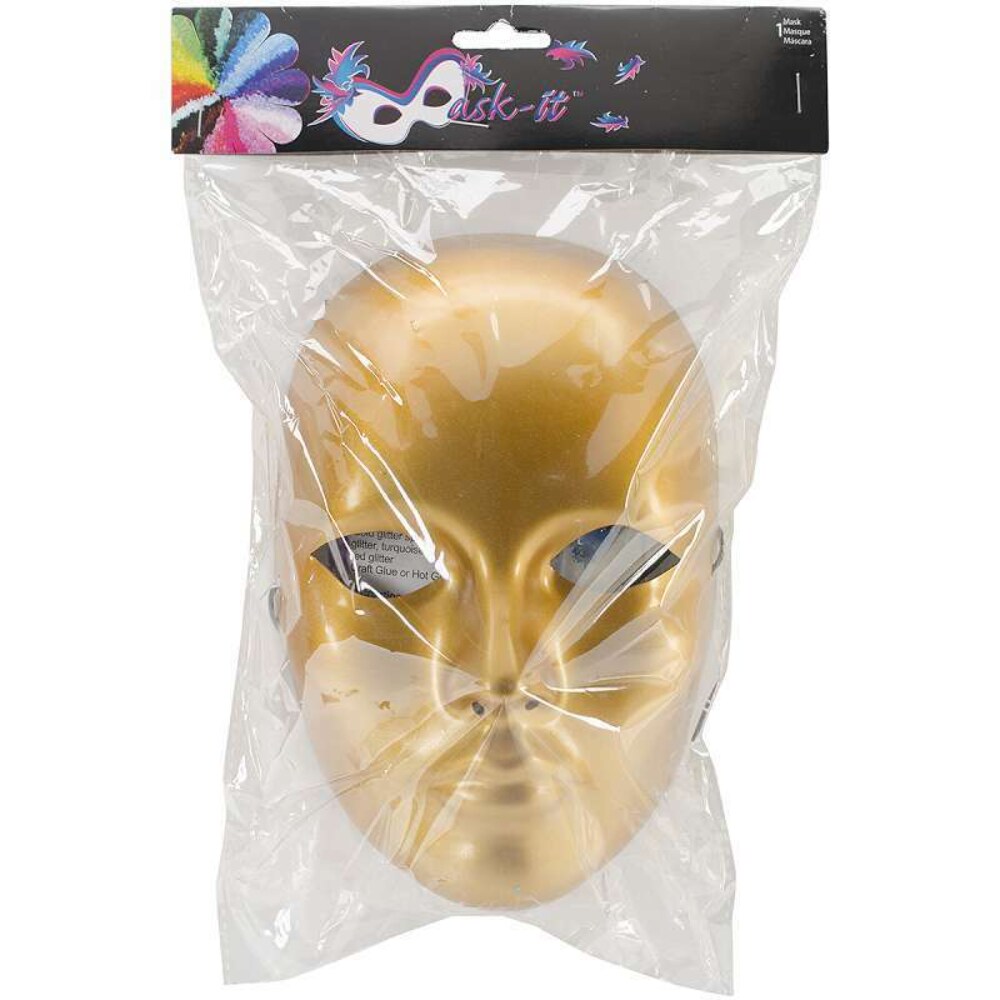 Mask-It Form Full Face, Gold, 8.5 Inch