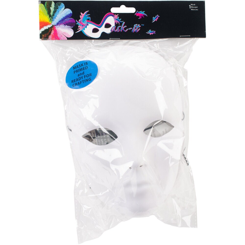 Mask-It Full Female Face Form, White, 8.5"