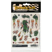 Picture of PineCar Flaming Dragon Dry Transfer, P4018
