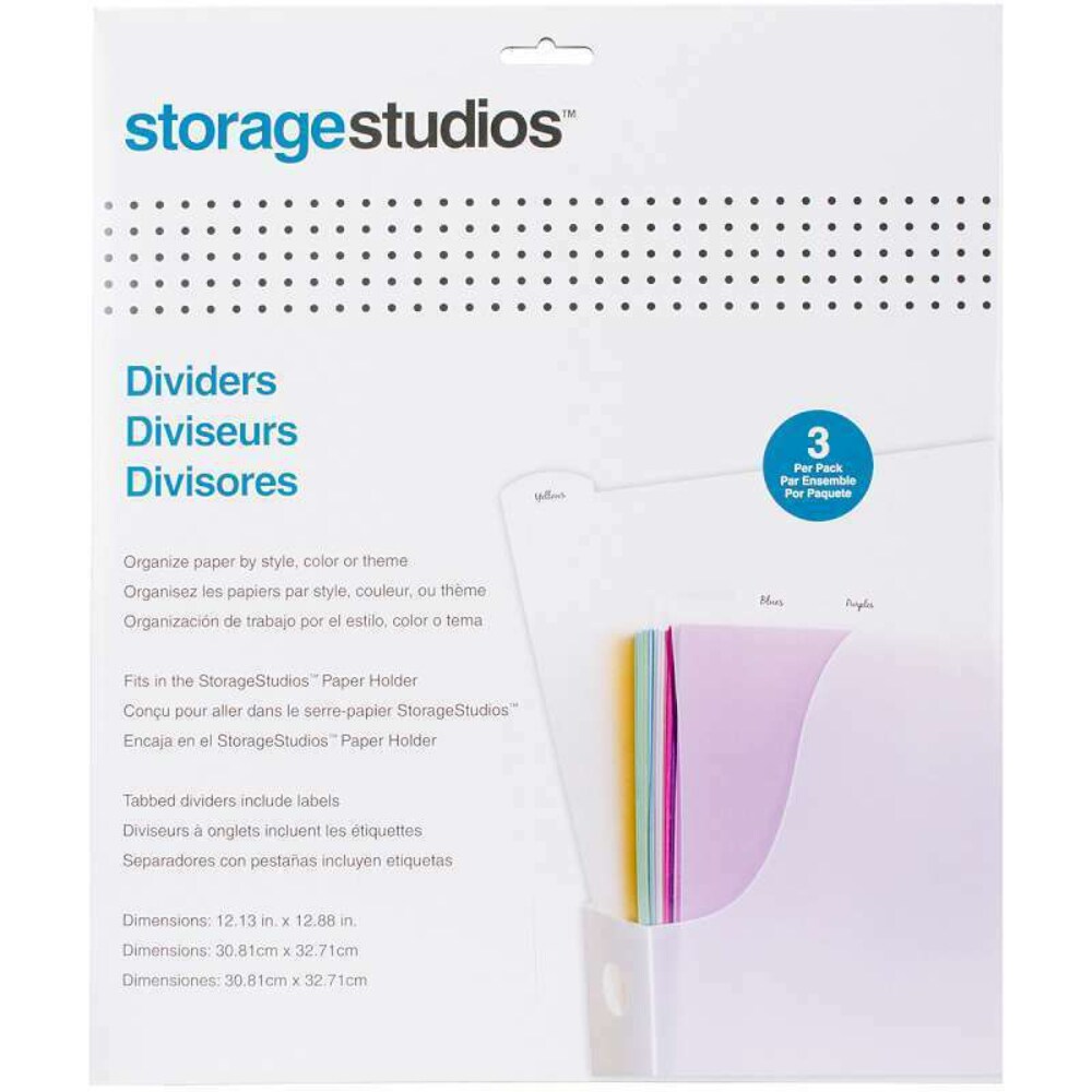 Storage Studios Advantus Tabbed Dividers W/Labels, 12.13"X12.88", Pack of 3