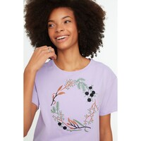 Picture of Embroidered Semifitted Knitted T-Shirt