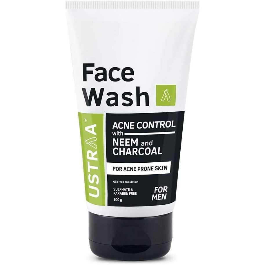 Ustraa Neem & Charcoal Face Wash For Men, 100 gm