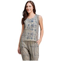 Picture of Mryga Cotton Block Printed Sleeveless Short Top, Multicolor