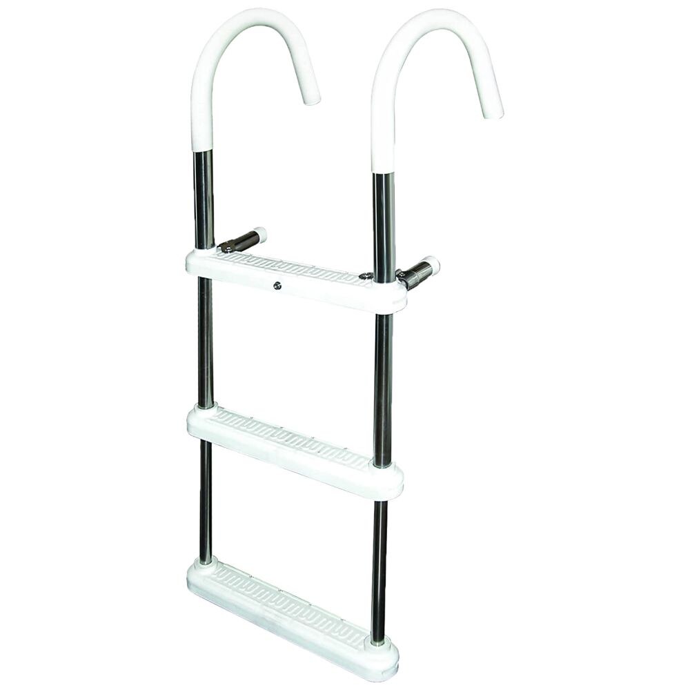 Amit Quality Straight Aluminum Pipe Hook Ladder, Black & White