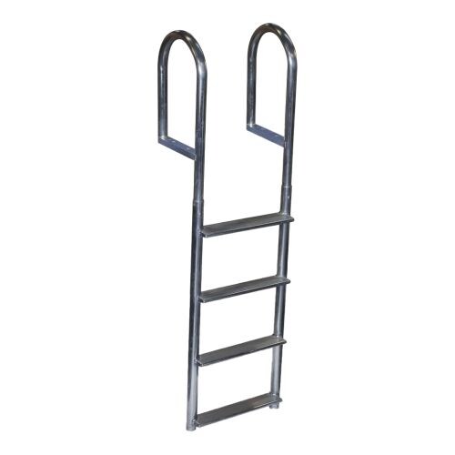 Amit Quality Wide Step Aluminium Hook Ladder, Silver