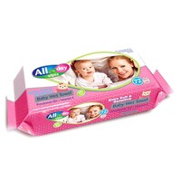 Picture of All Day Baby Wipes Pink, 72 Sheets, Carton of 24 Packs