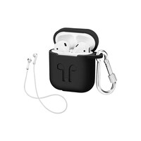 Picture of Airpods Case With Strap Protective Silicone Cover With Carabiner, Black