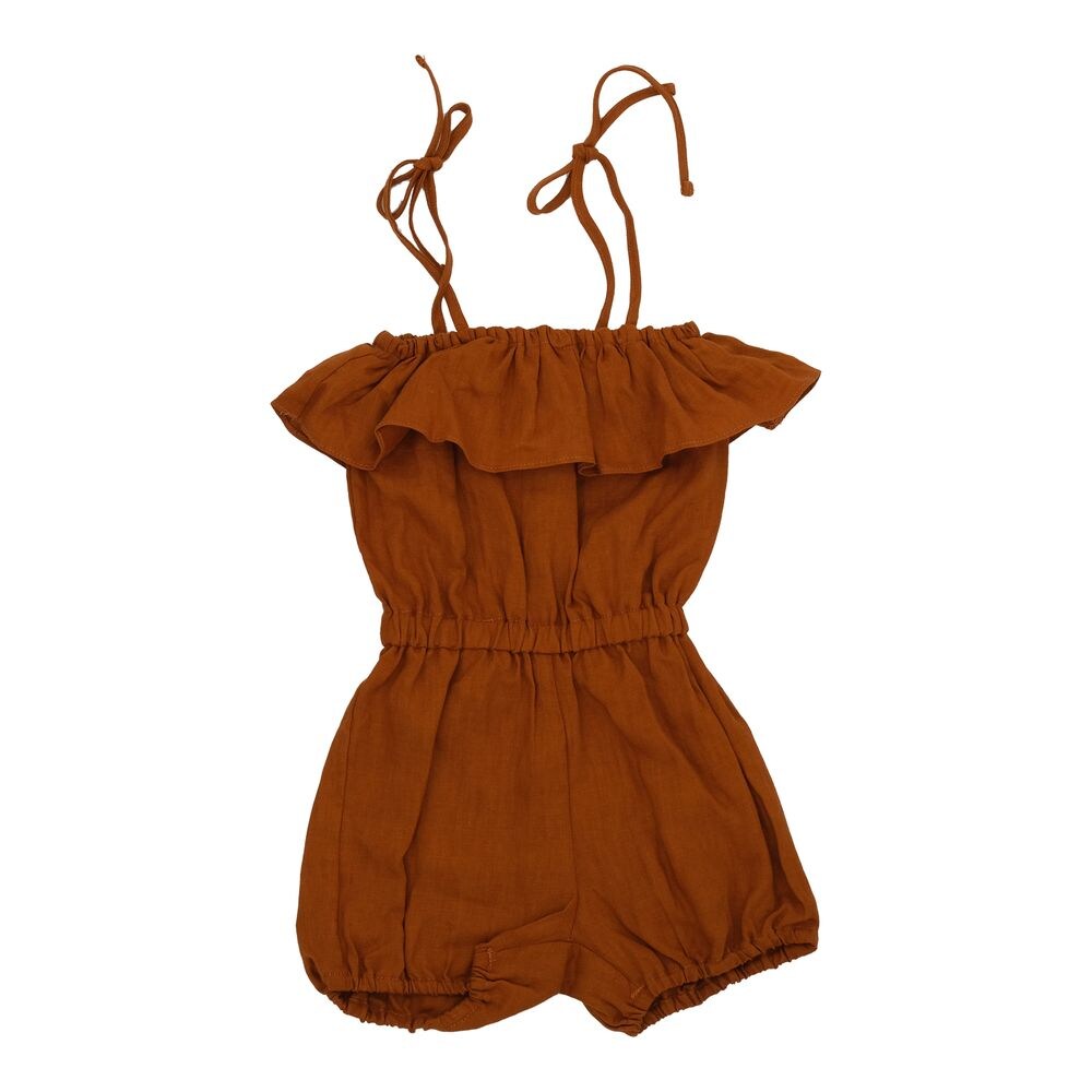 Kyaara Pure Linen Jumpsuit, Brown