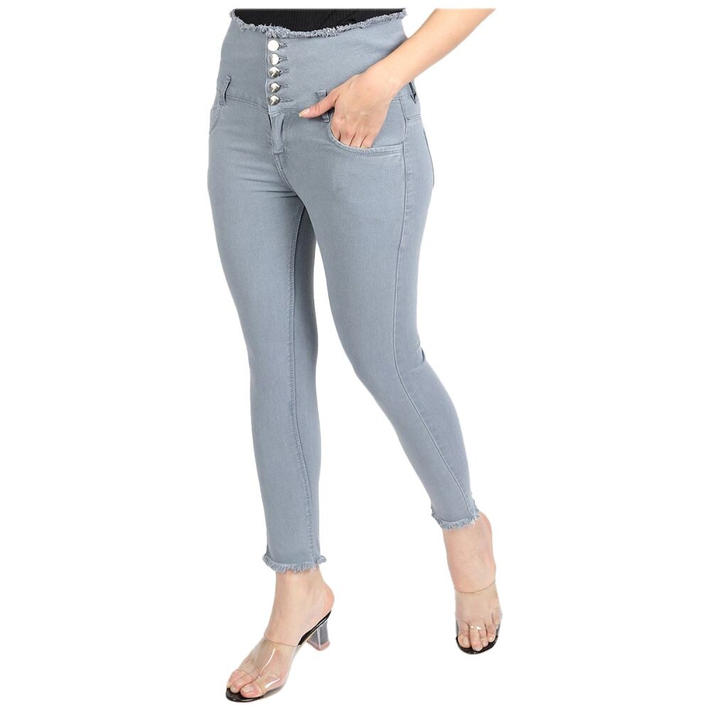 Holy Chiks Women's High Waist Furr Jeans, HC0738605